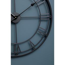 Interiors by Premier Baywood 59cm Dia Matt Black Metal Wall Clock - thumbnail 4