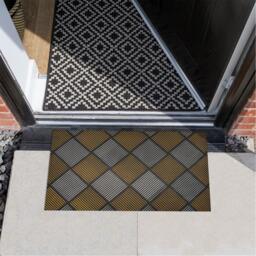 JVL Platina Silver/Gold Rubber Reversible Doormat