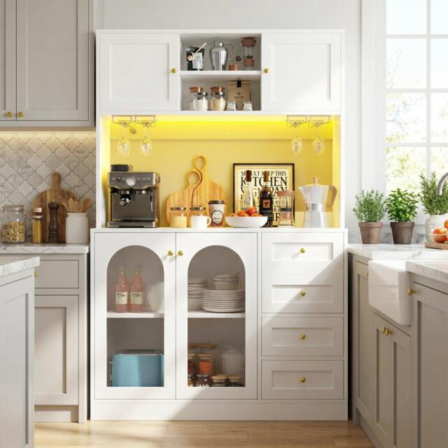 Urban Meuble Buffet Cabinet Farmhouse Fluted Glass - image 1