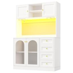 Urban Meuble Buffet Cabinet Farmhouse Fluted Glass - thumbnail 9