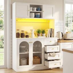 Urban Meuble Buffet Cabinet Farmhouse Fluted Glass - thumbnail 3