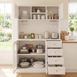 Urban Meuble Buffet Cabinet Farmhouse Fluted Glass - thumbnail 4