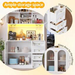 Urban Meuble Buffet Cabinet Farmhouse Fluted Glass - thumbnail 7