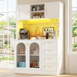 Urban Meuble Buffet Cabinet Farmhouse Fluted Glass - thumbnail 2