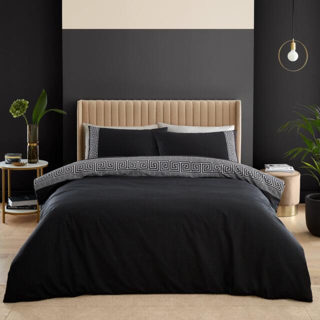 Catherine Lansfield Artemis Greek Key Reversible Duvet Cover Set - image 1