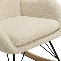 Kabinet UK Wool Rocking Chair with Removable Cushion Beige - thumbnail 6