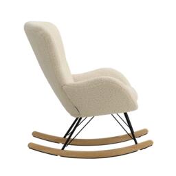 Kabinet UK Wool Rocking Chair with Removable Cushion Beige - thumbnail 4