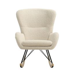Kabinet UK Wool Rocking Chair with Removable Cushion Beige - thumbnail 2