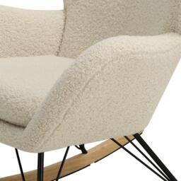 Kabinet UK Wool Rocking Chair with Removable Cushion Beige - thumbnail 9
