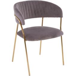 Interiors by Premier Tamzin Mink Channel Gold Finish Dining Chair