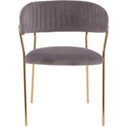 Interiors by Premier Tamzin Mink Channel Gold Finish Dining Chair - thumbnail 4
