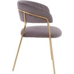 Interiors by Premier Tamzin Mink Channel Gold Finish Dining Chair - thumbnail 3