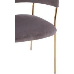 Interiors by Premier Tamzin Mink Channel Gold Finish Dining Chair - thumbnail 5