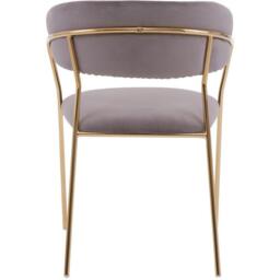 Interiors by Premier Tamzin Mink Channel Gold Finish Dining Chair - thumbnail 2