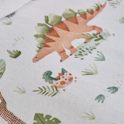 Catherine Lansfield Brushed Sleepy Saurus Dino Cotton Fitted Sheet - thumbnail 2