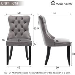 Urban Meuble Modern Set of 2 Upholstered Velvet Dining Chairs - thumbnail 3