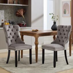 Urban Meuble Modern Set of 2 Upholstered Velvet Dining Chairs