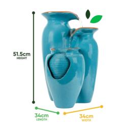 Streetwize Solar Water Feature - Azure Grecian Pots - thumbnail 3