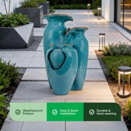 Streetwize Solar Water Feature - Azure Grecian Pots - thumbnail 4