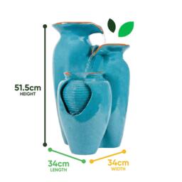 Streetwize Solar Water Feature - Azure Grecian Pots - thumbnail 3