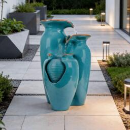 Streetwize Solar Water Feature - Azure Grecian Pots - thumbnail 1