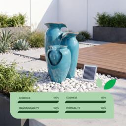 Streetwize Solar Water Feature - Azure Grecian Pots - thumbnail 5
