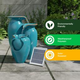 Streetwize Solar Water Feature - Azure Grecian Pots - thumbnail 5