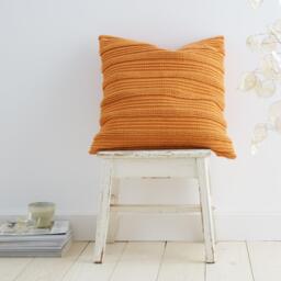 Pineapple Elephant Tufted Stripes Cotton Cushion Terracotta - thumbnail 1