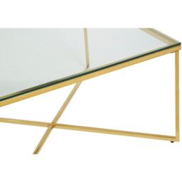 Interiors by Premier Allure Gold Finish Cross Base Coffee Table - thumbnail 3