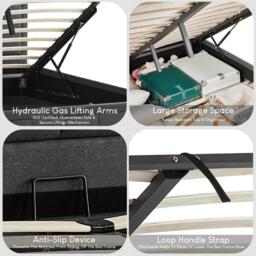 Lassic Vanita Double Ottoman Fabric Bed & Mattress Set - thumbnail 5
