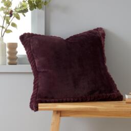 Catherine Lansfield Velvet and Faux Fur Soft Touch Cushion - thumbnail 1
