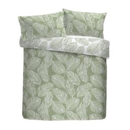 Fusion Matteo Leaf Print Duvet Cover Set in Green - thumbnail 5