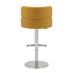 Shankar Mason Brushed Velvet Brushed Steel Base Bar Stool - thumbnail 3