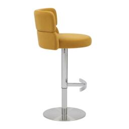 Shankar Mason Brushed Velvet Brushed Steel Base Bar Stool - thumbnail 2