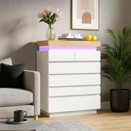 Urban Meuble Modern White Console Table with LED Accent - thumbnail 1
