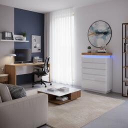 Urban Meuble Modern White Console Table with LED Accent - thumbnail 2