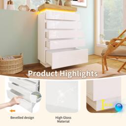 Urban Meuble Modern White Console Table with LED Accent - thumbnail 6