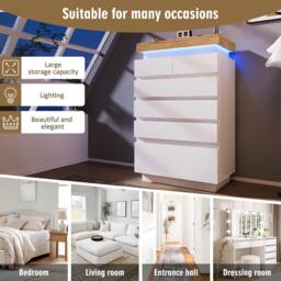 Urban Meuble Modern White Console Table with LED Accent - thumbnail 8