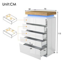 Urban Meuble Modern White Console Table with LED Accent - thumbnail 4