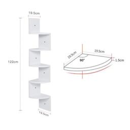 Kabinet UK 5-Tier White Wooden Zigzag Floating Corner Shelves - thumbnail 3