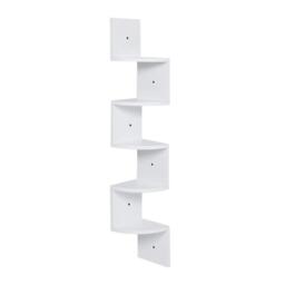 Kabinet UK 5-Tier White Wooden Zigzag Floating Corner Shelves - thumbnail 2
