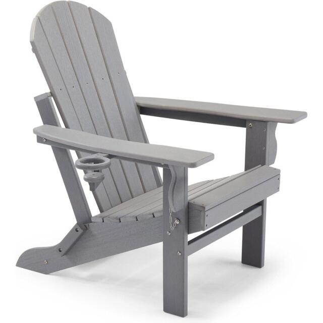 VonHaus VonHaus Grey Folding Adirondack Chair - Foldable - image 1