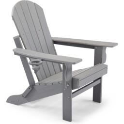 VonHaus VonHaus Grey Folding Adirondack Chair - Foldable
