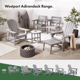 VonHaus VonHaus Grey Folding Adirondack Chair - Foldable - thumbnail 6