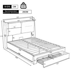 Urban Meuble Upholstered Bed Frame with Storage Drawers - thumbnail 3