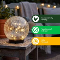 Streetwize Solar Crackle Ball Light - 15cm Diameter - thumbnail 4
