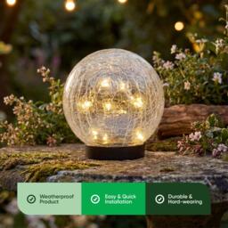 Streetwize Solar Crackle Ball Light - 15cm Diameter - thumbnail 7