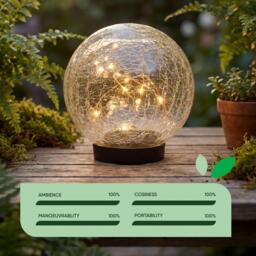 Streetwize Solar Crackle Ball Light - 15cm Diameter - thumbnail 5