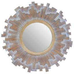 Interiors by Premier Sunburst Multilevel Wooden Wall Mirror - thumbnail 1