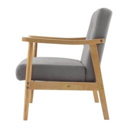 Kabinet UK Grey Modern Wood Frame Upholstered Armchair - thumbnail 6